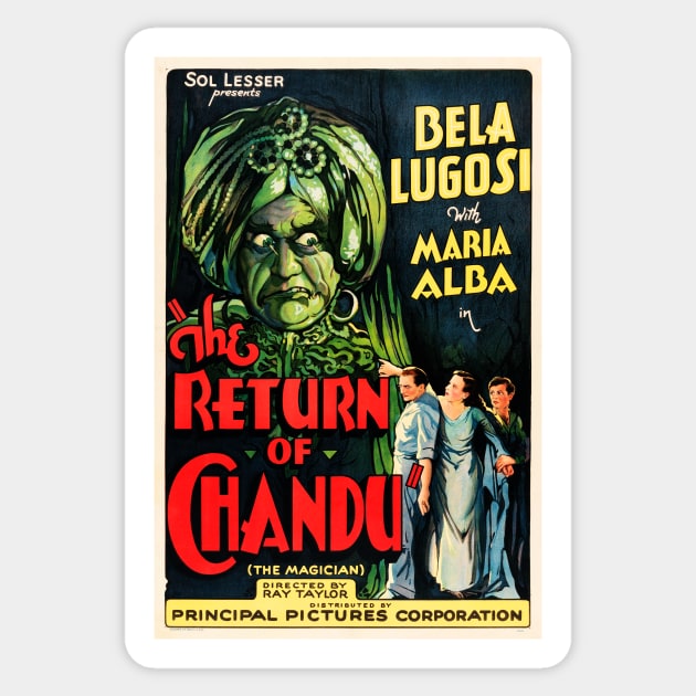 THE RETURN OF CHANDU 1934 Fantasy Film Starring Bela Lugosi Retro Film Poster Sticker by vintageposters